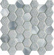 Glitz Collection Hexagon Glass and Metal Mix Tile by Emser