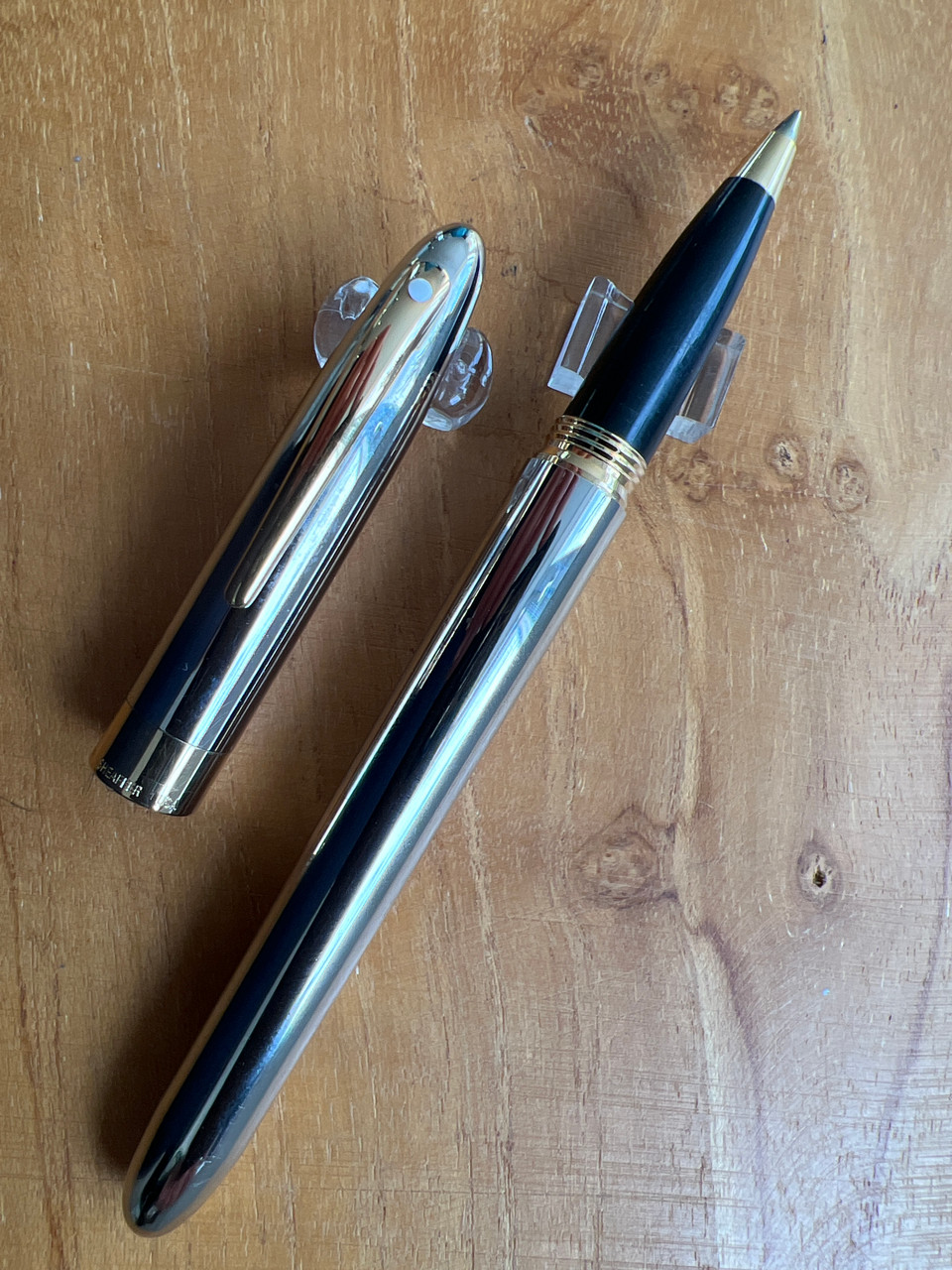 Sheaffer Legacy Heritage Rollerball Pen, Deep Cut Straight-Line Chase, Palladium | UK