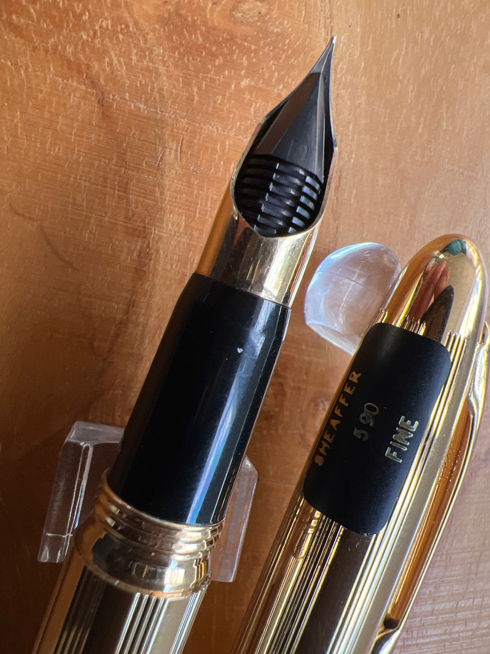 Sheaffer Crest 590 Gold Plated GT Fountain Pen- 18K Fine Nib