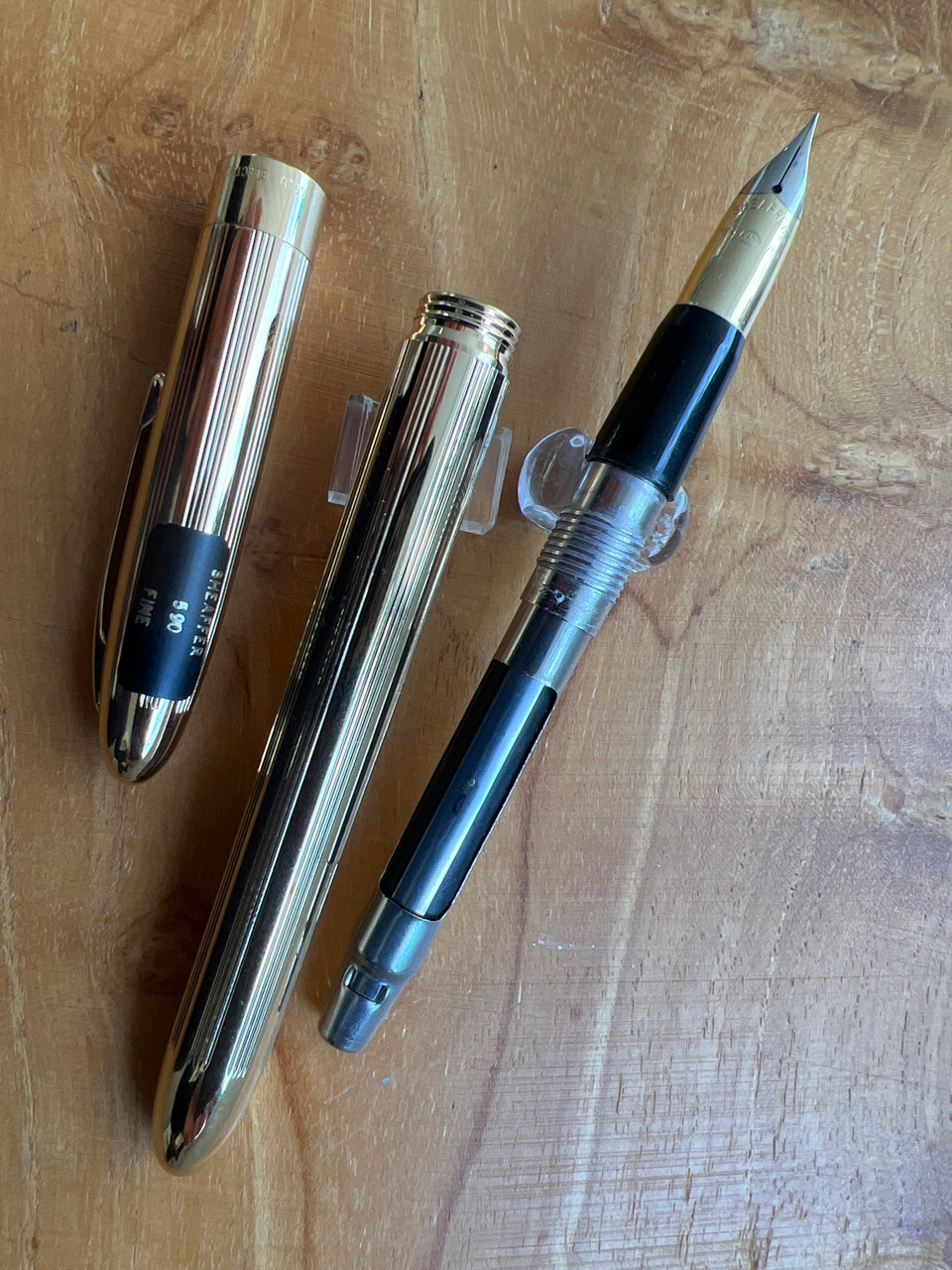 Sheaffer Crest 590 Gold Plated GT Fountain Pen- 18K Fine Nib