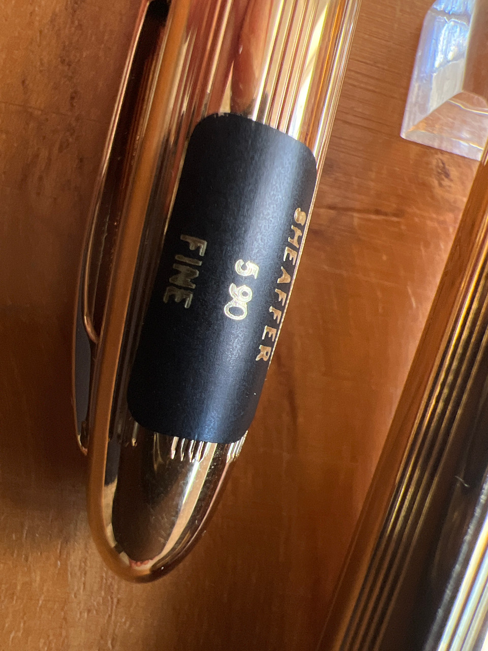 Sheaffer Crest 590 Gold Plated GT Fountain Pen- 18K Fine Nib