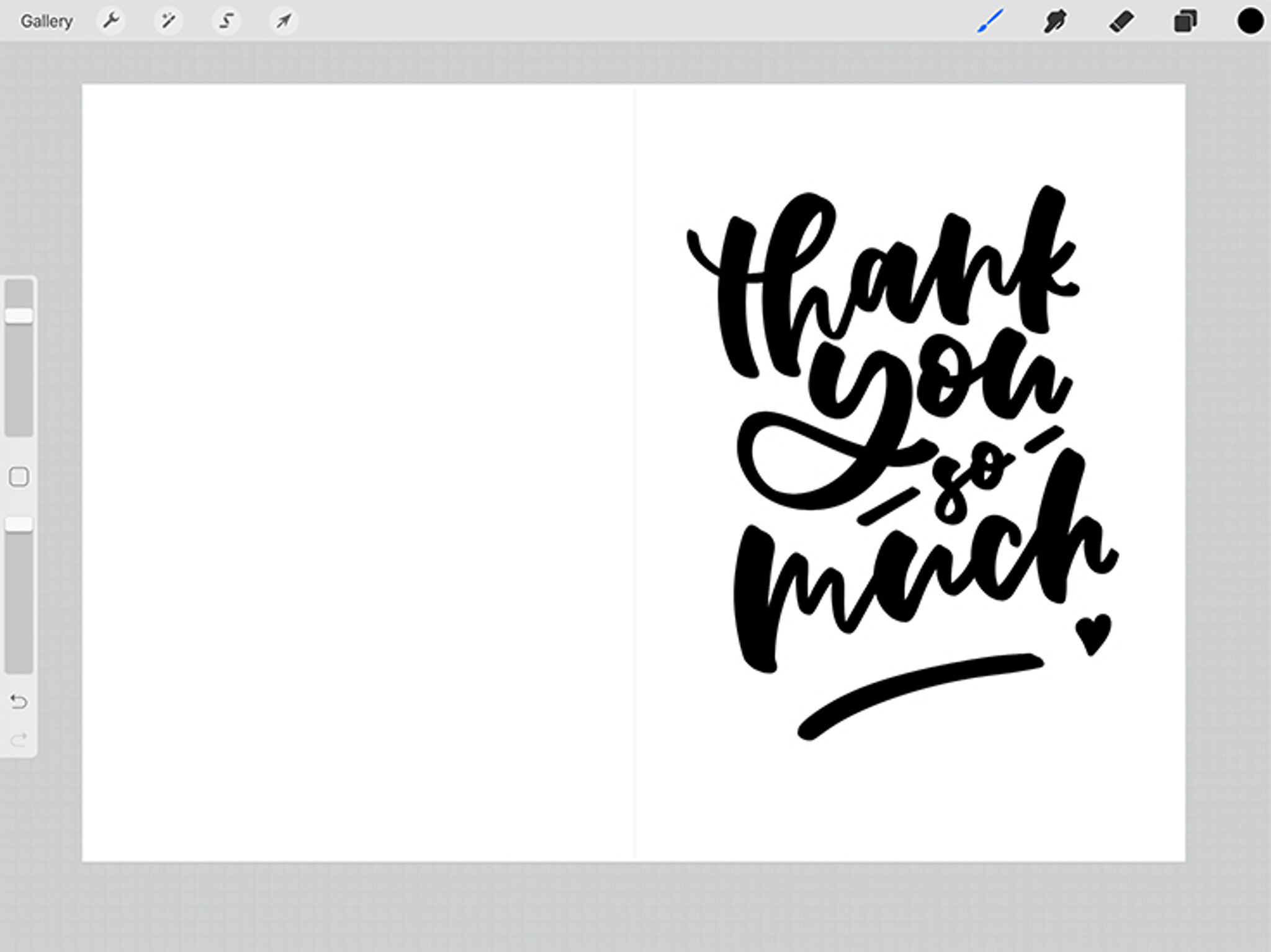Thank You Card Set iPad Lettering
