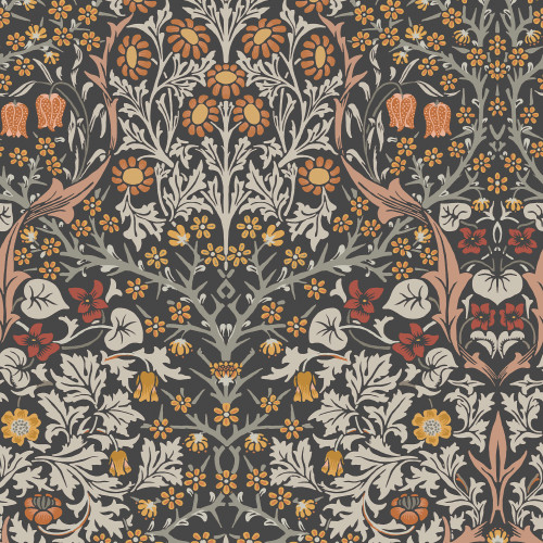 Blackthorn Charcoal & Burnt Orange 124250