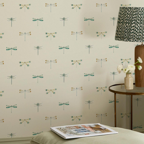 Watercolour Dragonfly Off White 146858