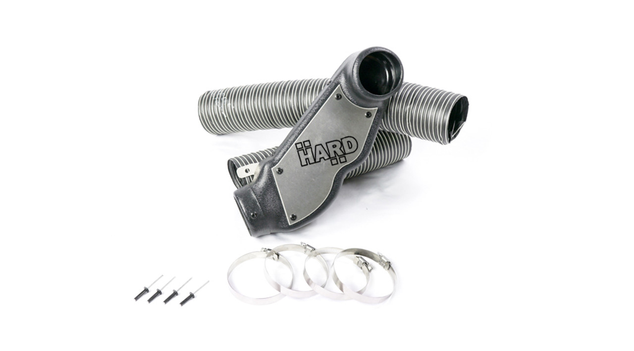 HARD Motorsport - BMW E46 M3  Brake Cooling Ducts
Shown with flex hose, no inlets, no backing plates
Images for referance ony and do not represent customized configuration