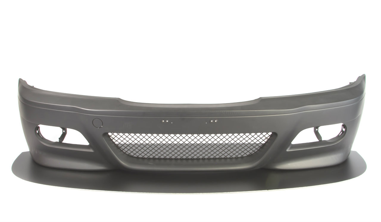 E46 M3 Front Splitter shown fitted to a BMW E46 M3 style bumper