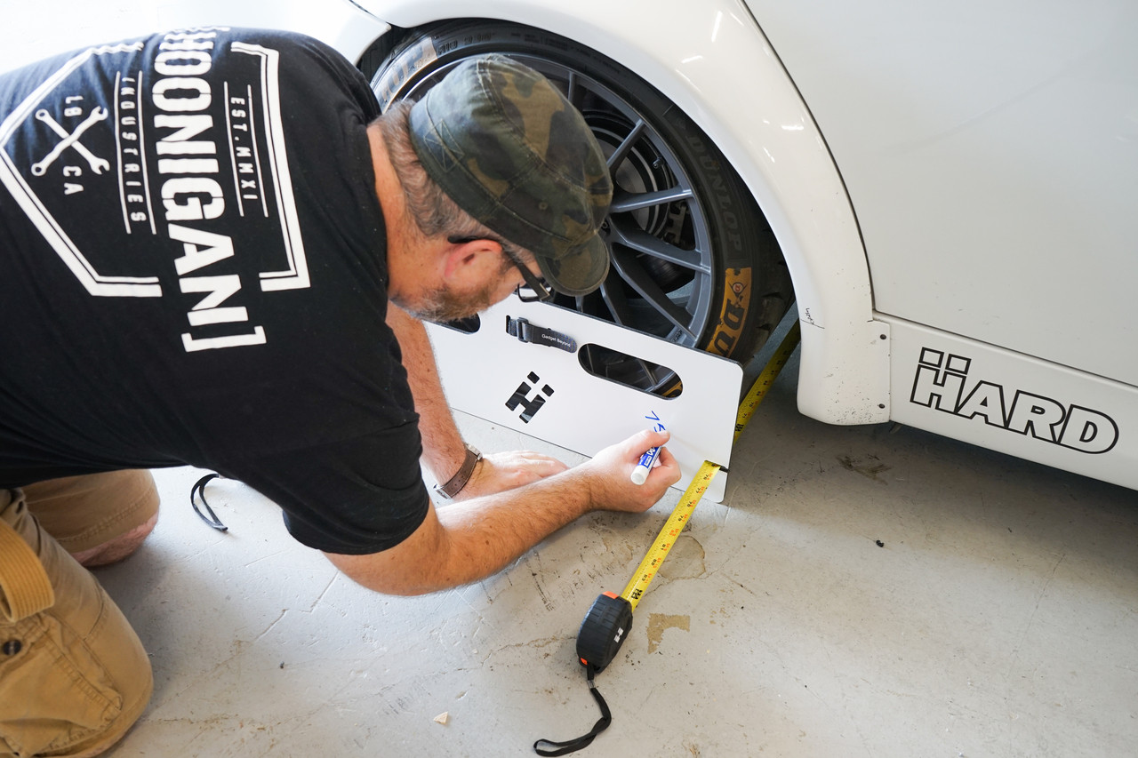 Dry erase marker for writing measurements on your HARD Motorsport Toe Boards