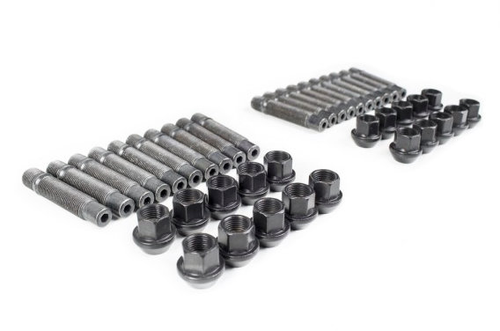 75mm BLACK RACE WHEEL STUD KIT - 5 LUG 12mm X 1.5 Thread Pitch