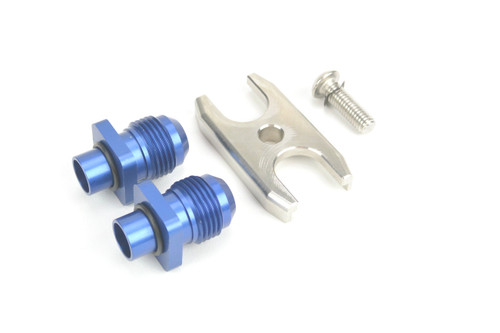 HARD Motorsport Oil Cooler Fitting Adaptor Plate With AN Fittings and hardware.