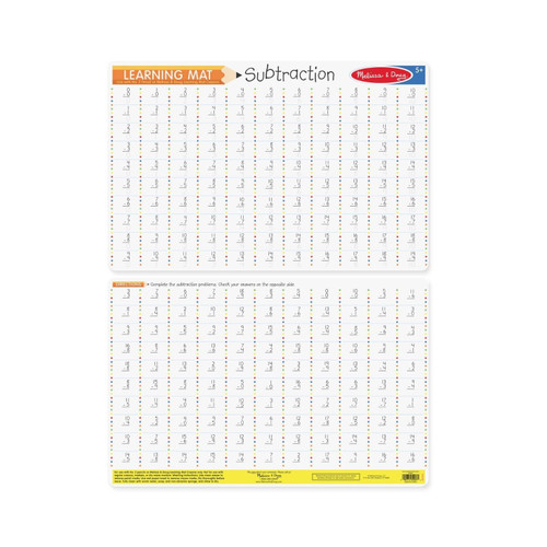 Melissa & Doug Subtraction Write-a-Mat Learning Mat