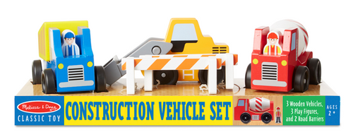 Classic Wooden Toy Construction Vehicle Set