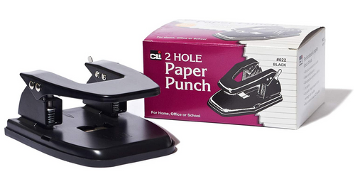 2-Hole Punch, (30 Sheet Capacity), Black