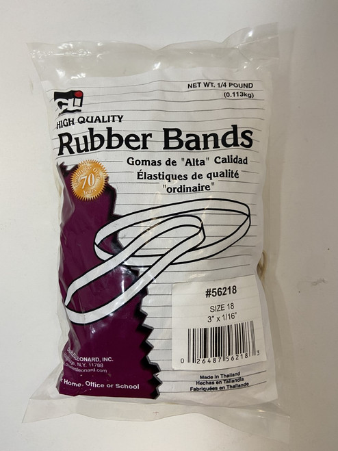 #18 High Quality Rubber Bands, 1/4 lb Bag