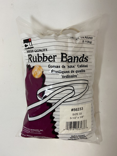 #33 High Quality Rubber Bands, 1/4 lb bag