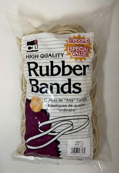 #117 High Quality Rubber Bands, 1 lb bag