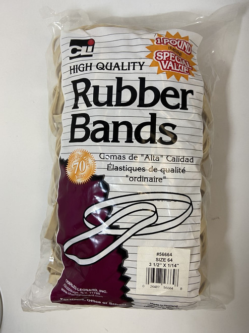 #64 High Quality Rubber Bands, 1 lb Bag