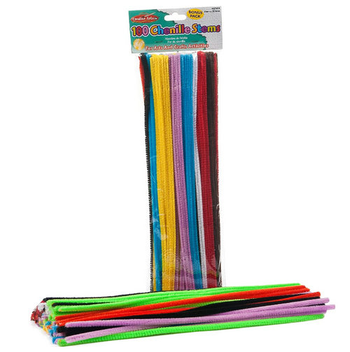 Jumbo Chenille Stems, 100ct, Assorted Colors