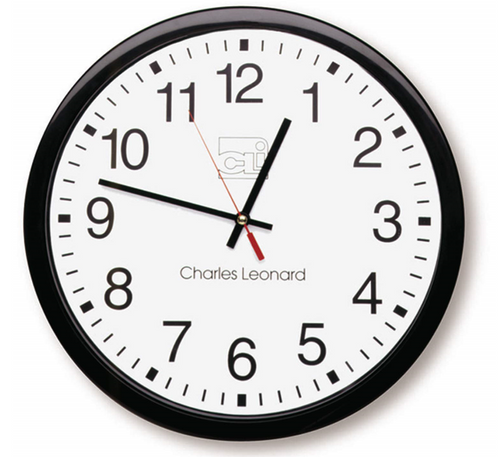 Basic Wall Clock, 12", Black/White