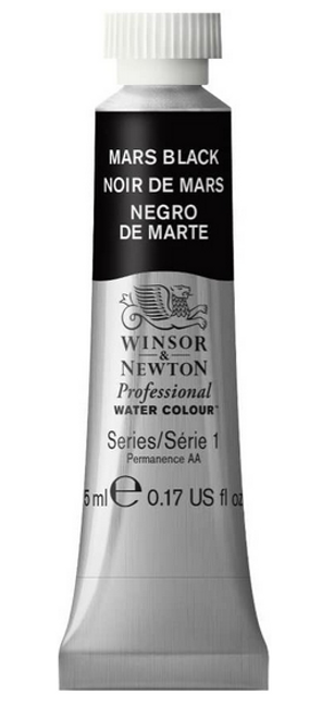 Professional Watercolor Paint, 5mL, Mars Black