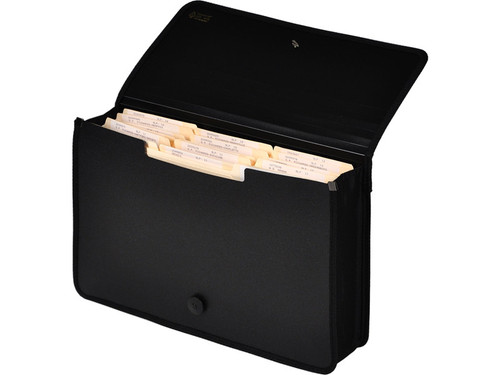 Expand-N-File 2-1/2" Capacity Poly Expanding File, Black, Legal