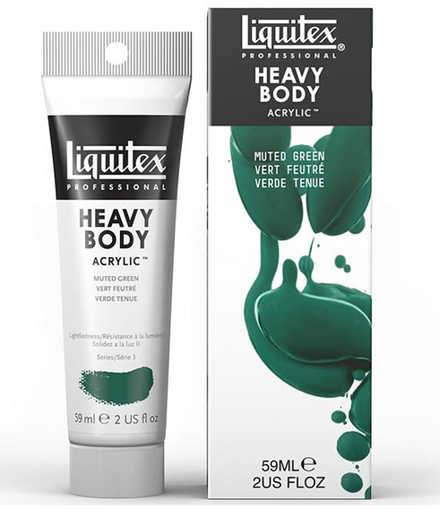 Professional Heavy Body Acrylic Paint, Muted Green, 59ml