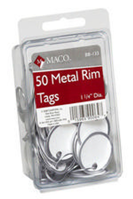 Metal Rim Tag, White, 1-1/4"