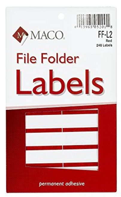 1/3 Cut File Folder Label, Red