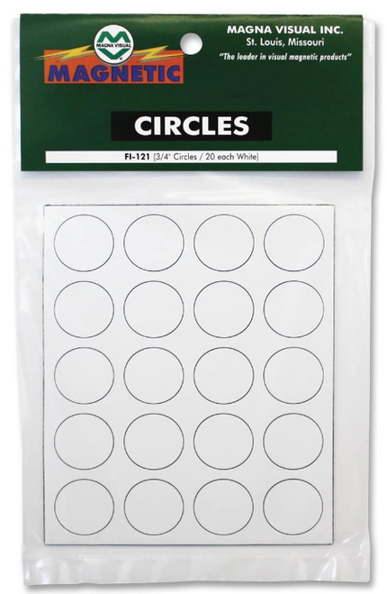 Magnetic Circle 3/4", 20ct, White