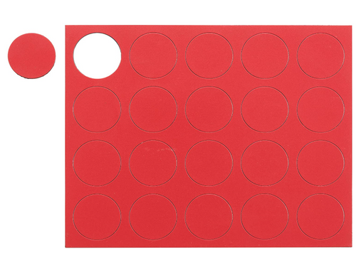 Magnetic Circle 3/4", 20ct, Red