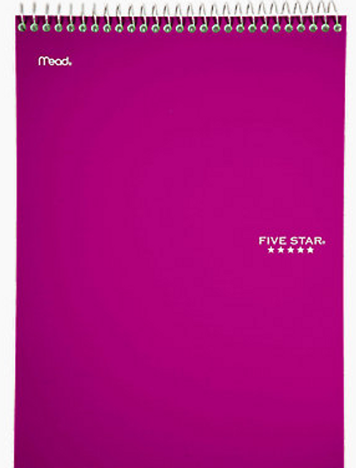 Five Star® Spiral Notepad, College Ruled, Assorted Colors