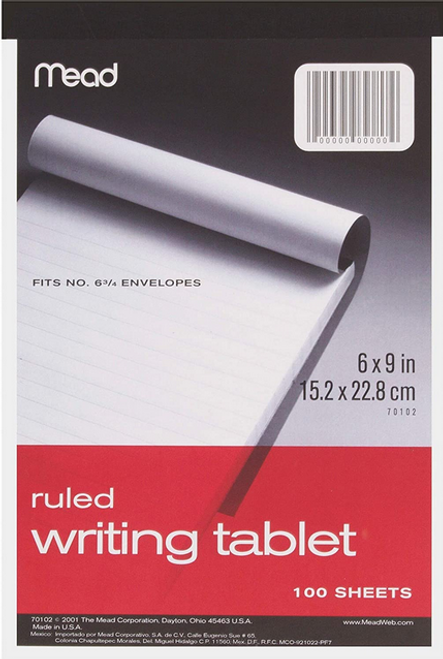 6"x9" Mead® Writing Tablet, Wide Ruled