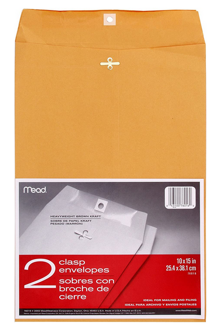 10"x15" Mead® Heavyweight Kraft Clasp Envelopes (2ct.)