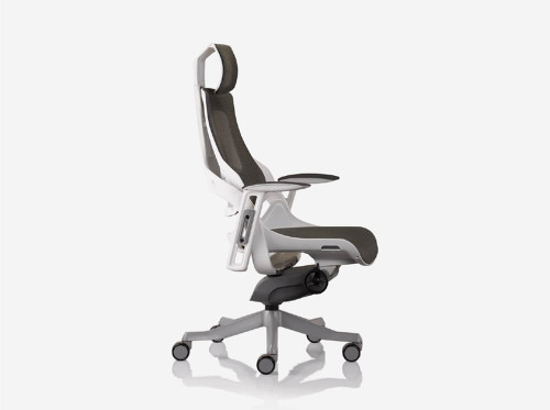 Merryfair "WAU" High Back Mesh Chair - White Frame / Silver Base