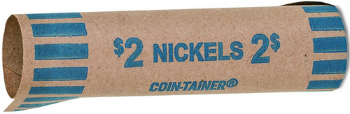 Preformed Tubular Coin Wrappers, Nickels