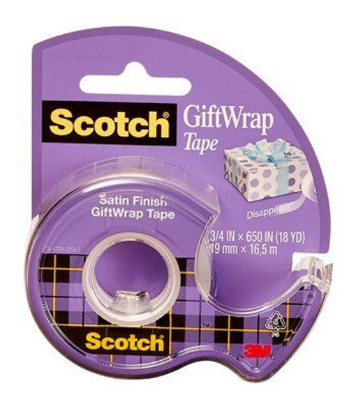 Scotch Gift Wrapping Tape, 3/4"x650"