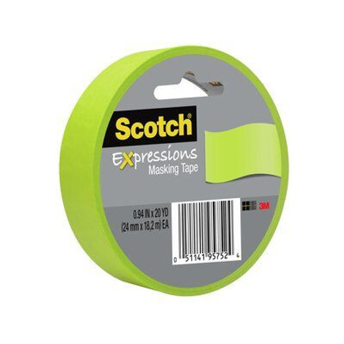 Scotch Expressions Masking Tape, .94"x20yd, Lemon-Lime