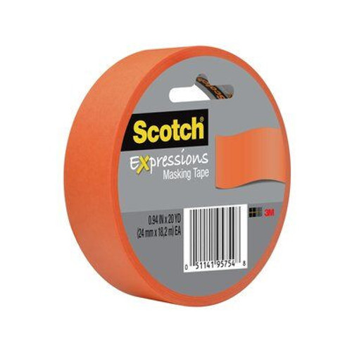 Scotch Expressions Masking Tape, .94"x 20yd, Tangerine