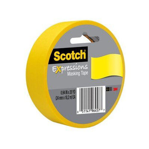 Scotch Expressions Masking Tape, .94"x 20yd., Primary Yellow