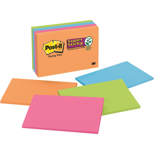 Post-it Super Sticky Notes, 6"x 4", Rio de Janeiro Collection