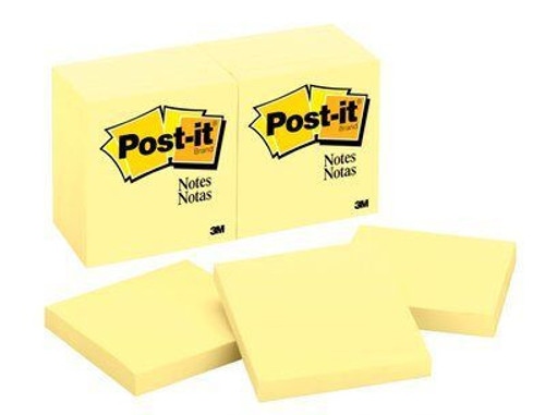 Post-it Notes, 3"x 3", Canary Yellow