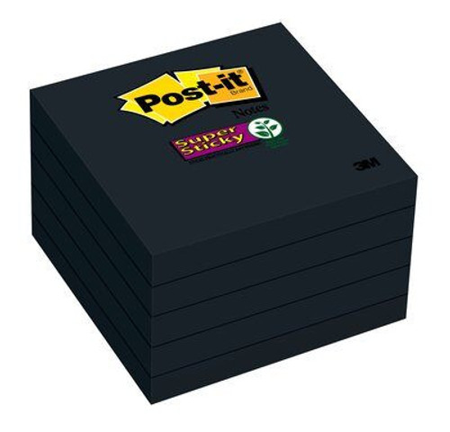 Post-it Super Sticky Notes, 3"x3", Black