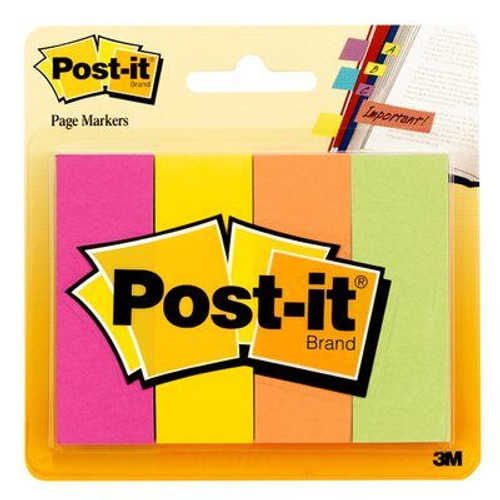 Post-it Page Marker, 7/8"x 2-7/8", Assorted Colors