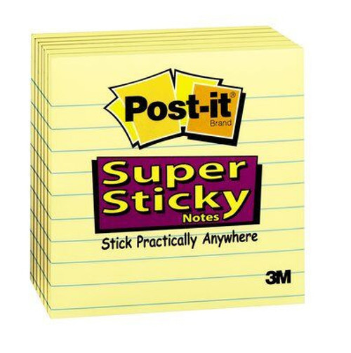 Post-it Super Sticky Notes, 4"x4", Canary Yellow