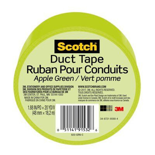 Scotch Duct Tape, 1.88"x 20yd., Green