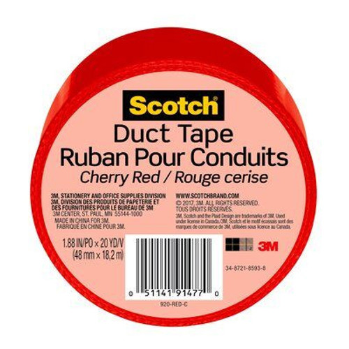 Scotch Duct Tape, 1.88"x 20yd., Red