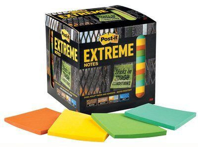 Post-it Extreme Notes, 3"x3", Assorted Colors