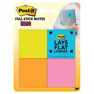 Post-it Super Sticky Full Stick Notes, 2"x2"