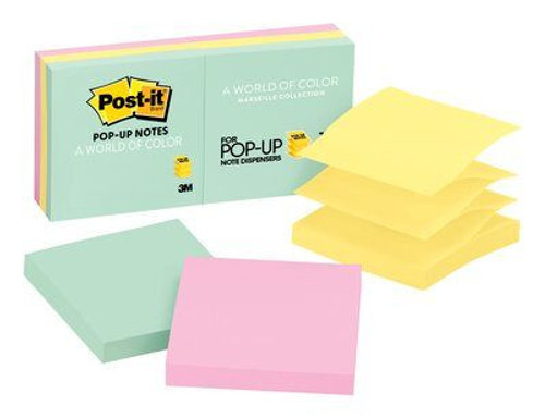 Post-it® Pop-up Notes, 3 in. x 3 in., Marseille Color Collection