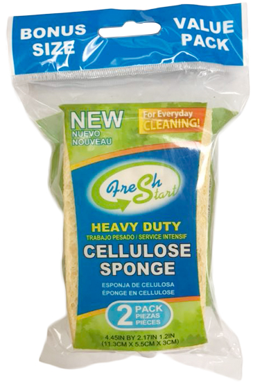 Heavy Duty Cellulose Sponge, 2 Pack