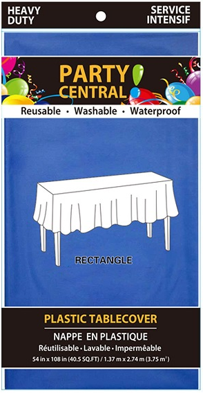 Plastic Rectangular Table Cover, Dark Blue